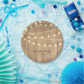 Rustikaler Western Holz & Lights Pappteller (Party)