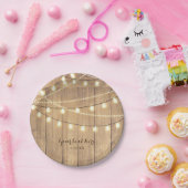 Rustikaler Western Holz & Lights Pappteller (Party)