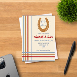 Rustikaler Western Horseshoe Kinderdusche Acryleinladungen