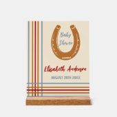 Rustikaler Western Horseshoe Kinderdusche Acrylschild (Vorderseite)