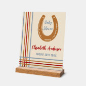 Rustikaler Western Horseshoe Kinderdusche Acrylschild (Winkel)