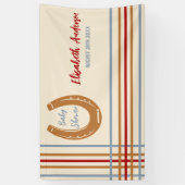 Rustikaler Western Horseshoe Kinderdusche Banner (Vertikal)