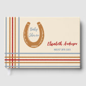 Rustikaler Western Horseshoe Kinderdusche Gästebuch (Vorderseite)