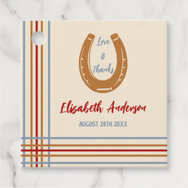 Rustikaler Western Horseshoe Kinderdusche Geschenkanhänger