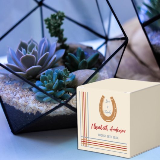 Rustikaler Western Horseshoe Kinderdusche Geschenkschachtel