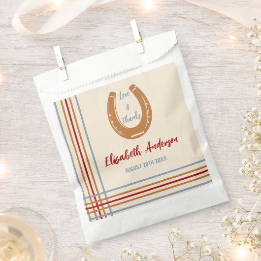 Rustikaler Western Horseshoe Kinderdusche Geschenktütchen (Ausgeschnitten)