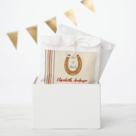 Rustikaler Western Horseshoe Kinderdusche Geschenktütchen