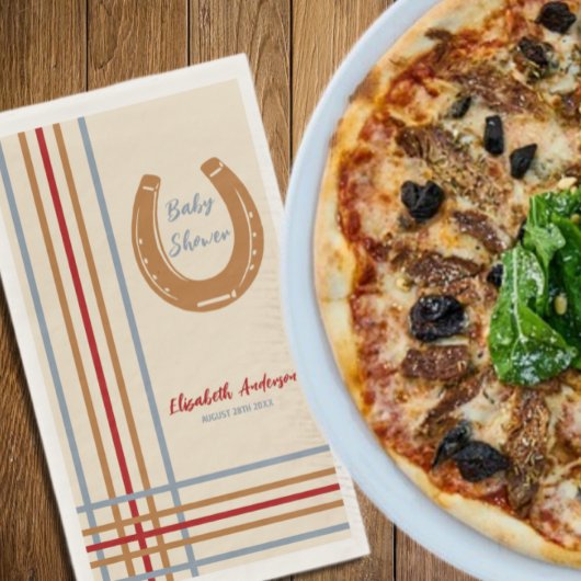 Rustikaler Western Horseshoe Kinderdusche Napkins Serviette