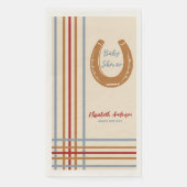 Rustikaler Western Horseshoe Kinderdusche Napkins Serviette (Vorderseite)