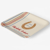 Rustikaler Western Horseshoe Kinderdusche Pappteller (Gewinkelt)