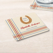 Rustikaler Western Horseshoe Kinderdusche Rechteckiger Pappuntersetzer (angewinkelt)