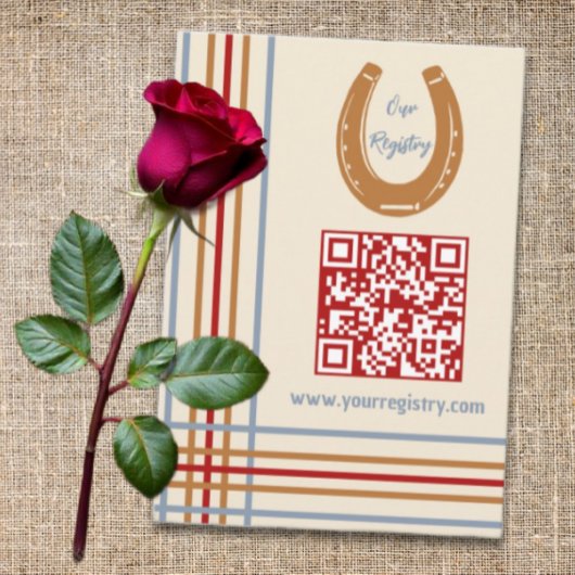 Rustikaler Western Horseshoe Kinderdusche Registri Begleitkarte