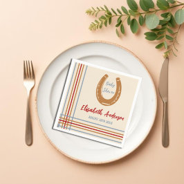 Rustikaler Western Horseshoe Kinderdusche Serviette