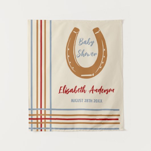 Rustikaler Western Horseshoe Kinderdusche Wandteppich (Vorderseite)