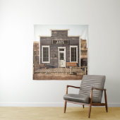 Rustikaler Western im Gefängnis. 3d ing. Teil eine Wandteppich (Beispiel)