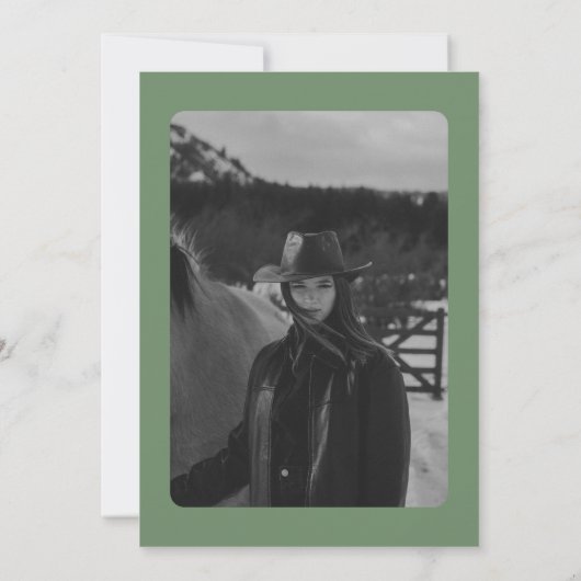 Rustikaler Western Kalligrafisches Brautparty Einladung (Rückseite)