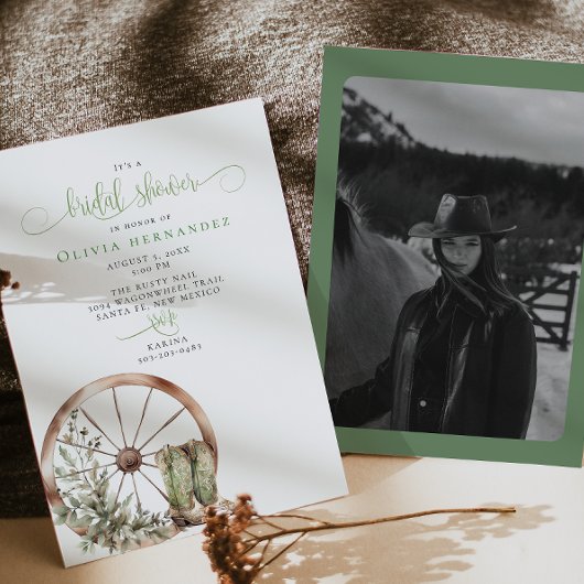 Rustikaler Western Kalligrafisches Brautparty Einladung