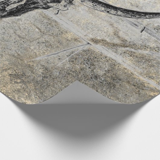 Rustikaler Western Kuh Skull Schwarz Textur Decoup Geschenkpapier (Ecke)