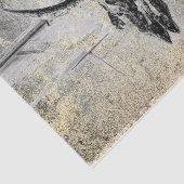 Rustikaler Western Kuh Skull Schwarz Textur Decoup Seidenpapier (Ausschnitt)