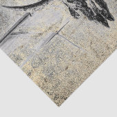 Rustikaler Western Kuh Skull Schwarz Textur Decoup Seidenpapier (Ausschnitt)