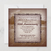 Rustikaler Western Land 50 Jahre Party Einladung (Rückseite)