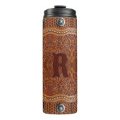 Rustikaler Western Land Hochzeit Bridemaid Monogra Thermosbecher (Vorderseite)