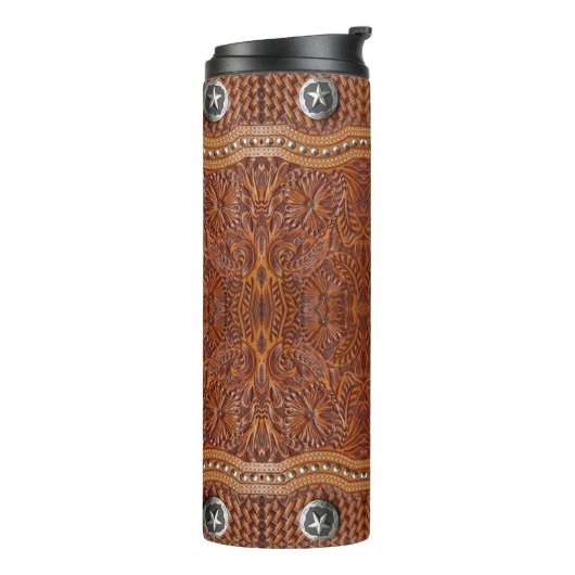 Rustikaler Western Land Hochzeit Bridemaid Monogra Thermosbecher (Nach links gedreht)