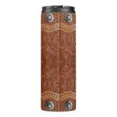 Rustikaler Western Land Hochzeit Bridemaid Monogra Thermosbecher (Rückseite)