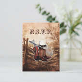 rustikaler Western Land Hochzeitshilfe UAWG Einladungspostkarte (Stehend Vorderseite)