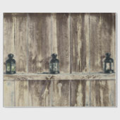 Rustikaler Western Land Holz Stall Lanterns Geschenkpapier (Flach)