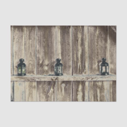 Rustikaler Western Land Holz Stall Lanterns Seidenpapier (Vorderseite)