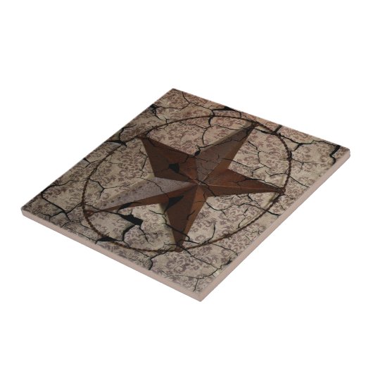 Rustikaler Western Land Primitive Texas Star Fliese (Seite)