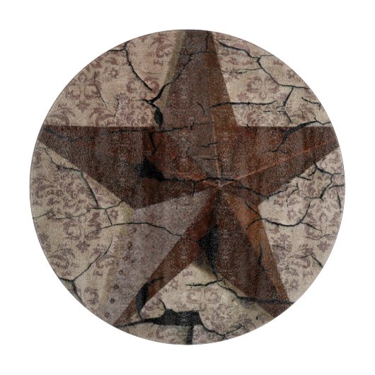 Rustikaler Western Land Primitive Texas Star Schneidebrett (Vorderseite)