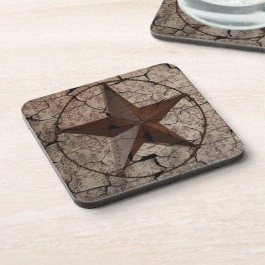 Rustikaler Western Land Primitive Texas Star Untersetzer (Linke Seite)