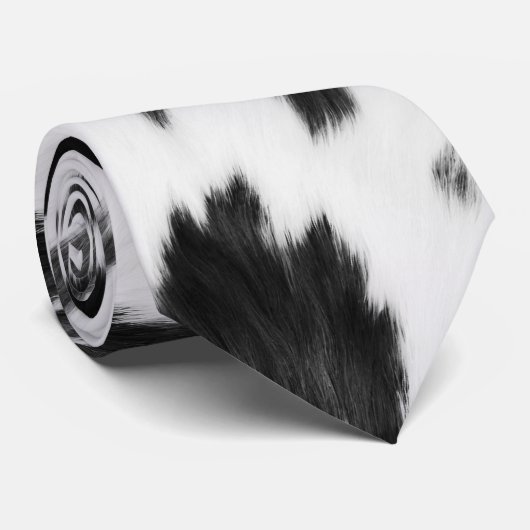 Rustikaler Western Land Schwarz-weiß Cowhide Krawatte (Gerollt)