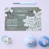 Rustikaler Western Land Weiße Spitzen Aquamarin St Flyer (Einzeln)