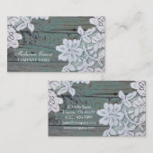 Rustikaler Western Land Weiße Spitzen Aquamarin St Visitenkarte (Vorne/Hinten)
