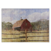 Rustikaler Western Landbauernhof Primitive Rote Ba Schneidebrett (Vorderseite)