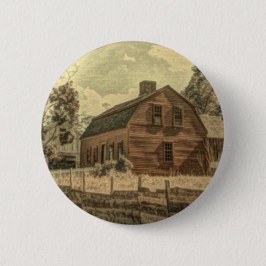 Rustikaler Western Landhaus Chic Red Barn Button (Vorderseite)