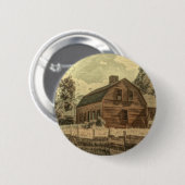 Rustikaler Western Landhaus Chic Red Barn Button (Vorne & Hinten)