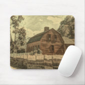 Rustikaler Western Landhaus Chic Red Barn Mousepad (Mit Mouse)