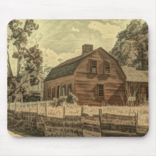 Rustikaler Western Landhaus Chic Red Barn Mousepad (Vorne)