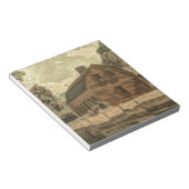 Rustikaler Western Landhaus Chic Red Barn Notizblock (angewinkelt)