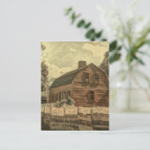 Rustikaler Western Landhaus Chic Red Barn Postkarte (Stehend Vorderseite)