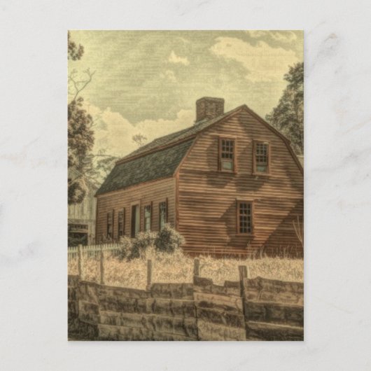Rustikaler Western Landhaus Chic Red Barn Postkarte (Vorderseite)