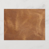 Rustikaler Western Leather Wedding speichern das D Ankündigungspostkarte (Rückseite)