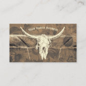 Rustikaler Western Leuchtbraun Sonnenblumen Bullen Visitenkarte (Vorderseite)