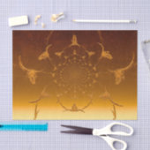 Rustikaler Western Metallic Gold Texture Cow Skull Seidenpapier (Handwerk)