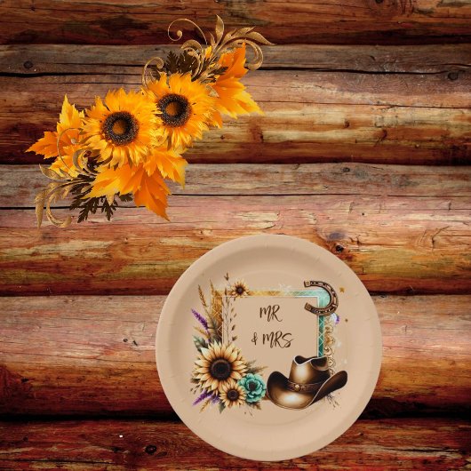 Rustikaler Western Mr. & Mrs. Party Teller