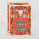 Rustikaler Western Party Einladung (Vorne/Hinten)